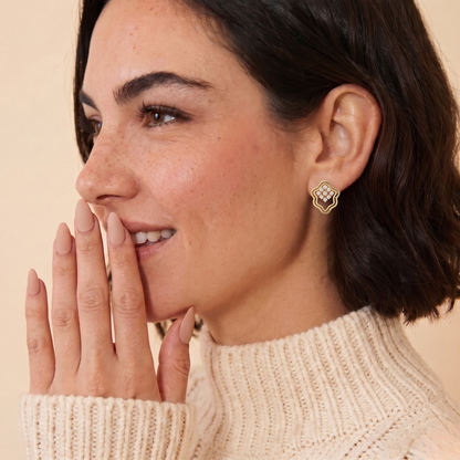 Bloom Halo Moissanite Diamond Stud Earrings