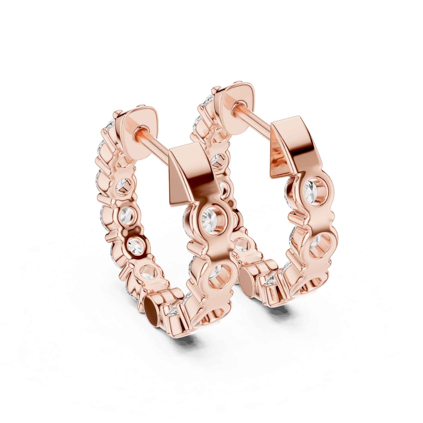Round Cut Lab Grown Diamond Hoop & Huggie Earrings