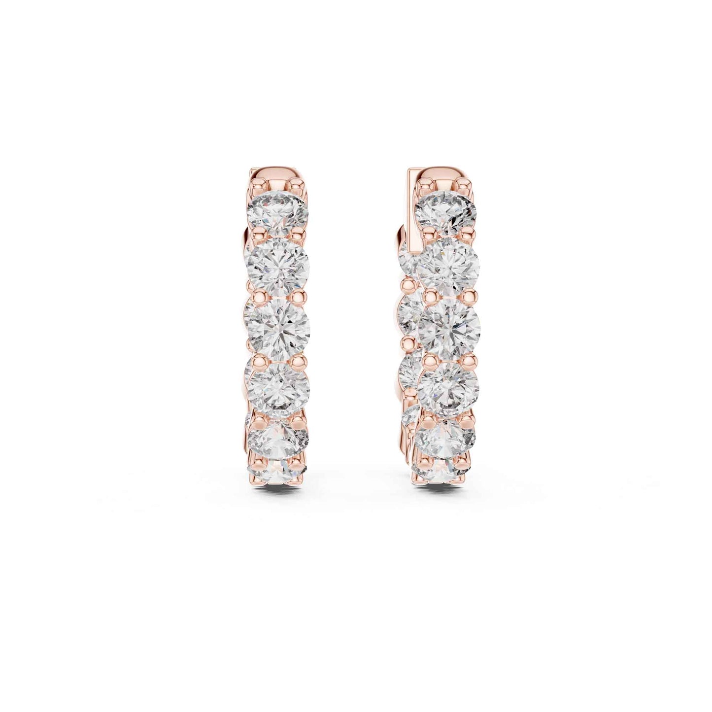 Round Cut Lab Grown Diamond Hoop & Huggie Earrings