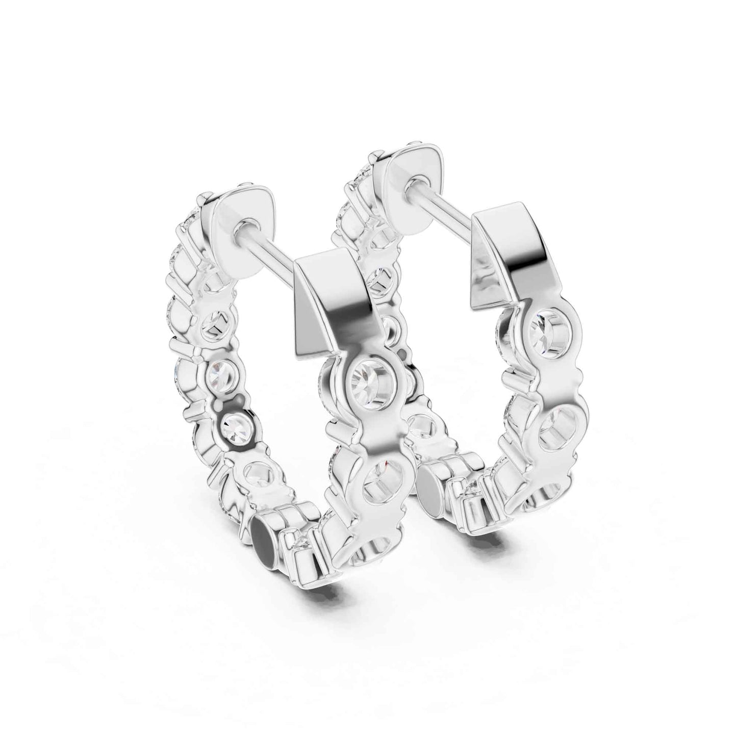 Round Cut Lab Grown Diamond Hoop & Huggie Earrings