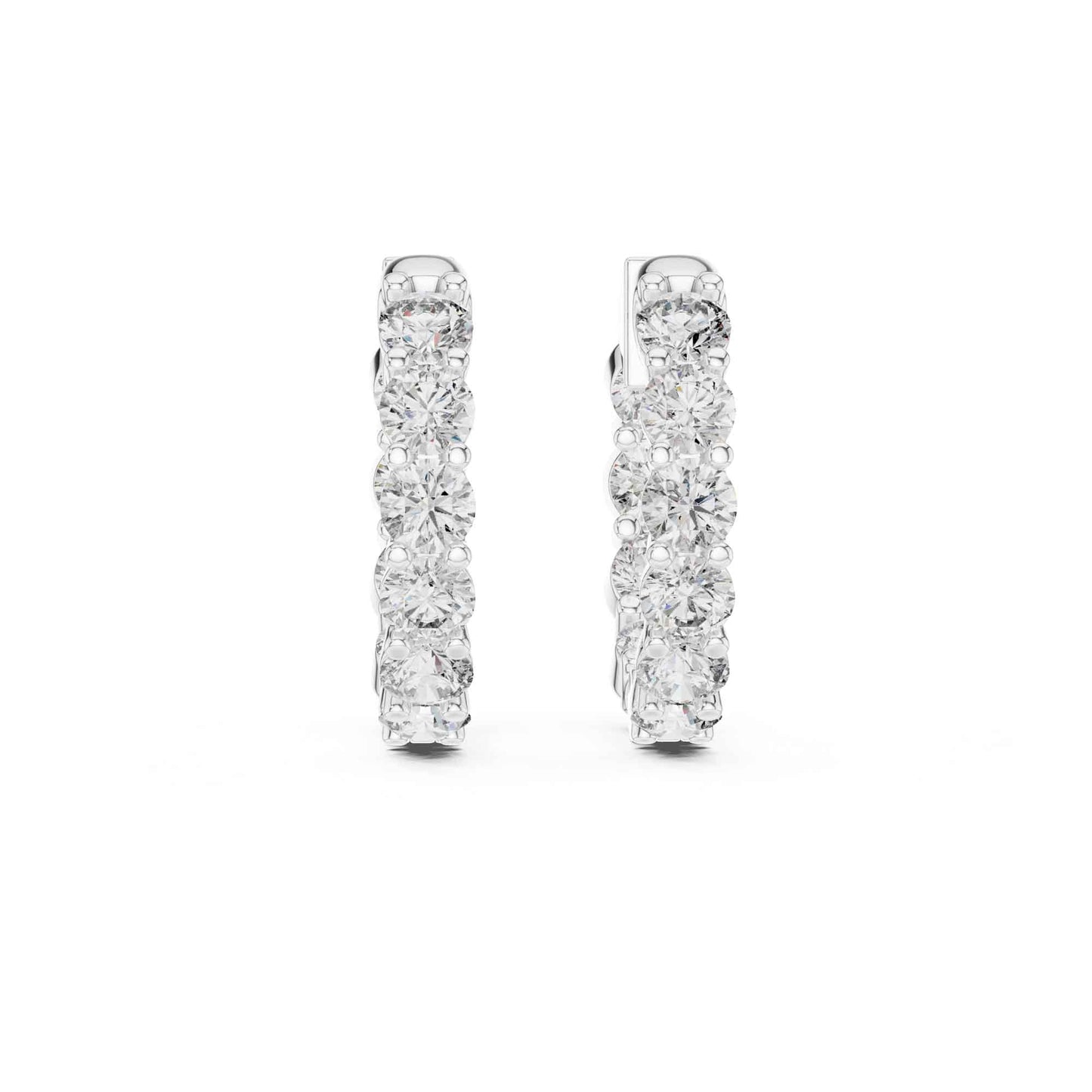 Round Cut Lab Grown Diamond Hoop & Huggie Earrings