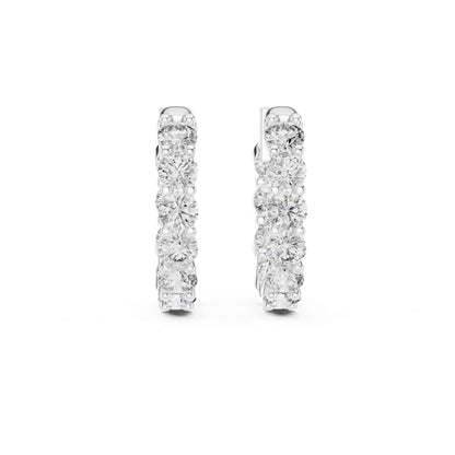 Round Cut Lab Grown Diamond Hoop & Huggie Earrings
