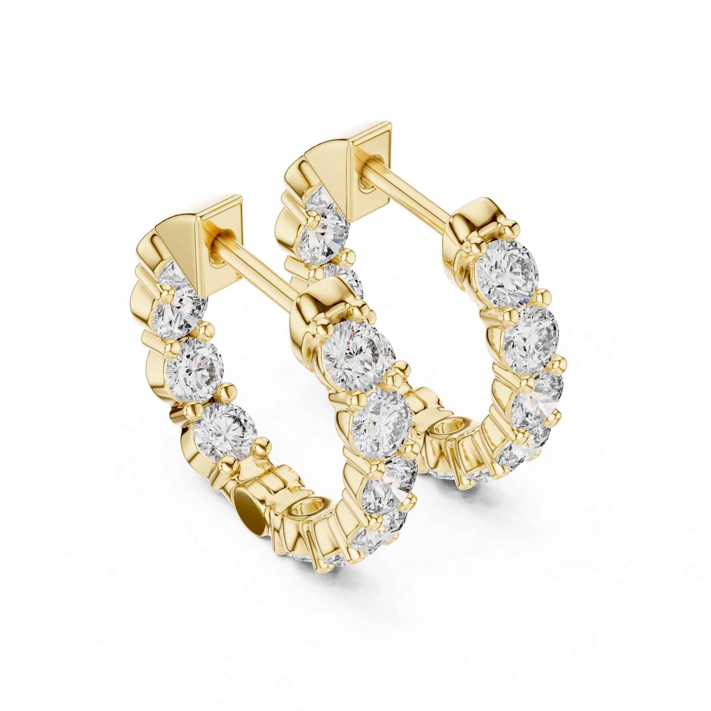 Round Cut Lab Grown Diamond Hoop & Huggie Earrings