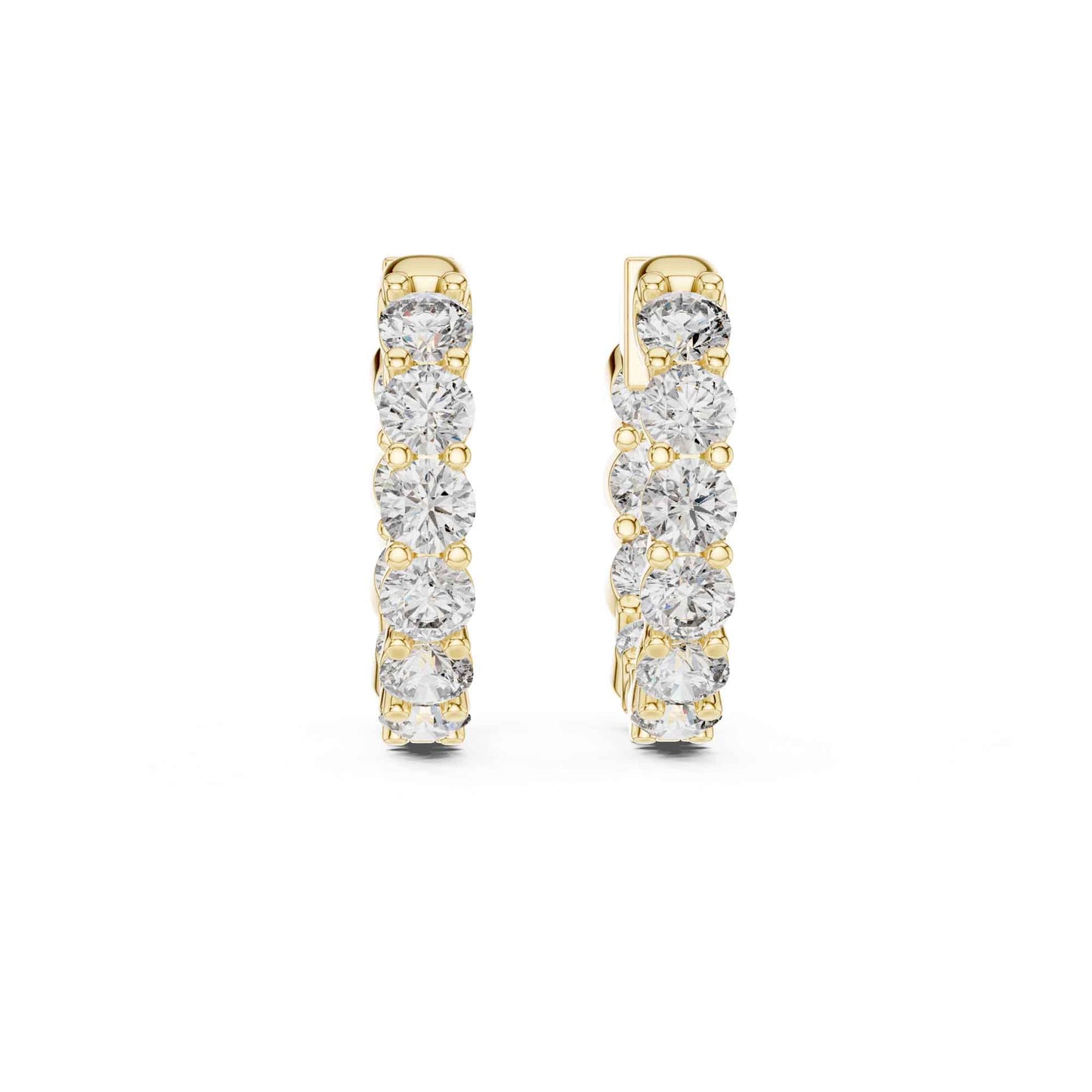 Round Cut Lab Grown Diamond Hoop & Huggie Earrings