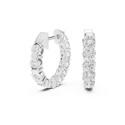 Round Cut Lab Grown Diamond Hoop & Huggie Earrings