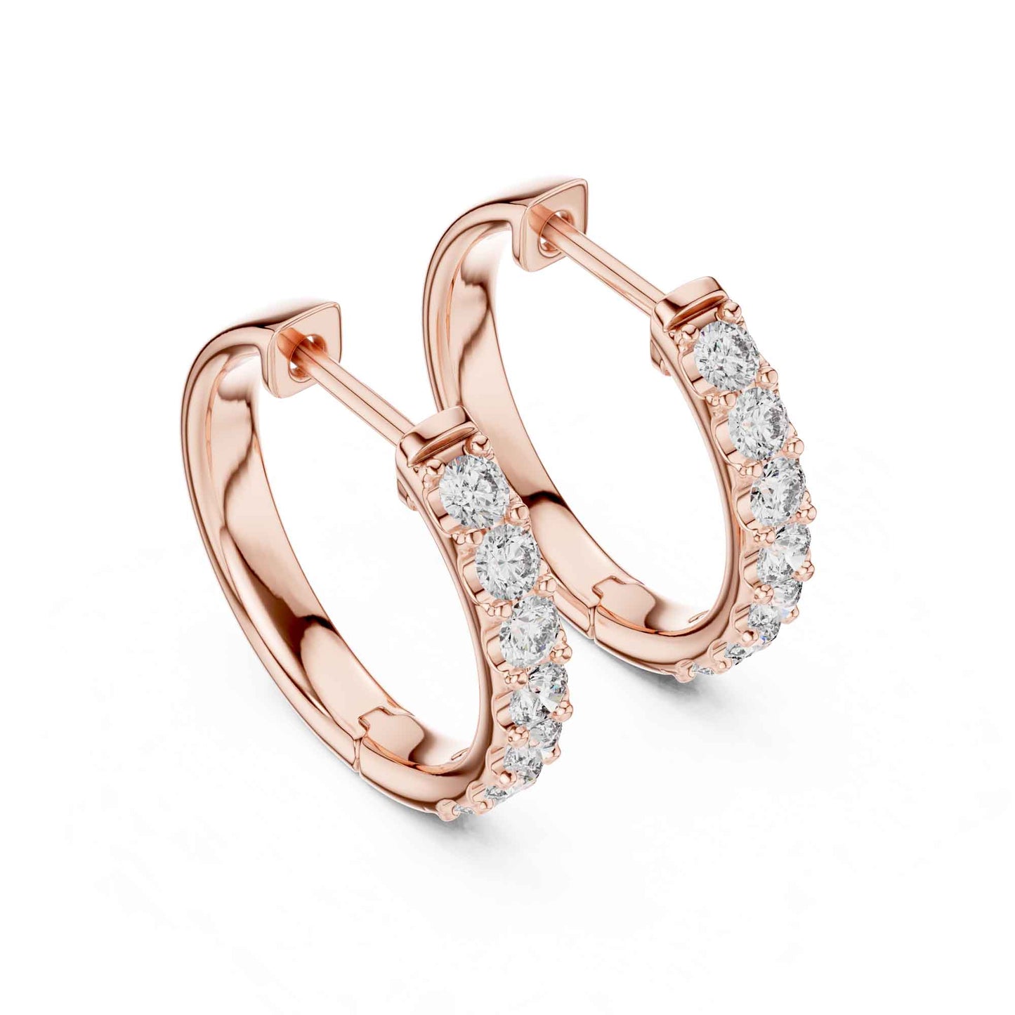 Round Cut Lab Grown Diamond Hoop & Huggie Earrings