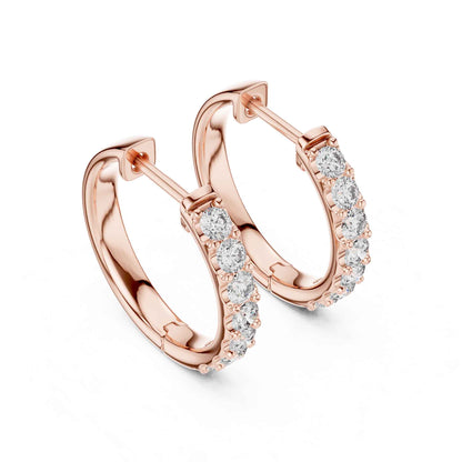 Round Cut Lab Grown Diamond Hoop & Huggie Earrings
