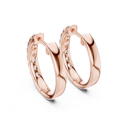 Round Cut Lab Grown Diamond Hoop & Huggie Earrings