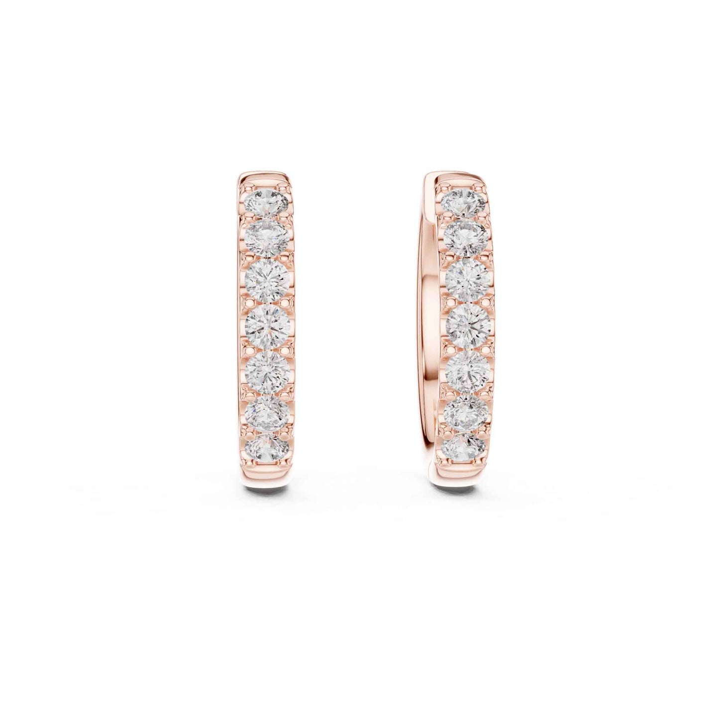 Round Cut Lab Grown Diamond Hoop & Huggie Earrings