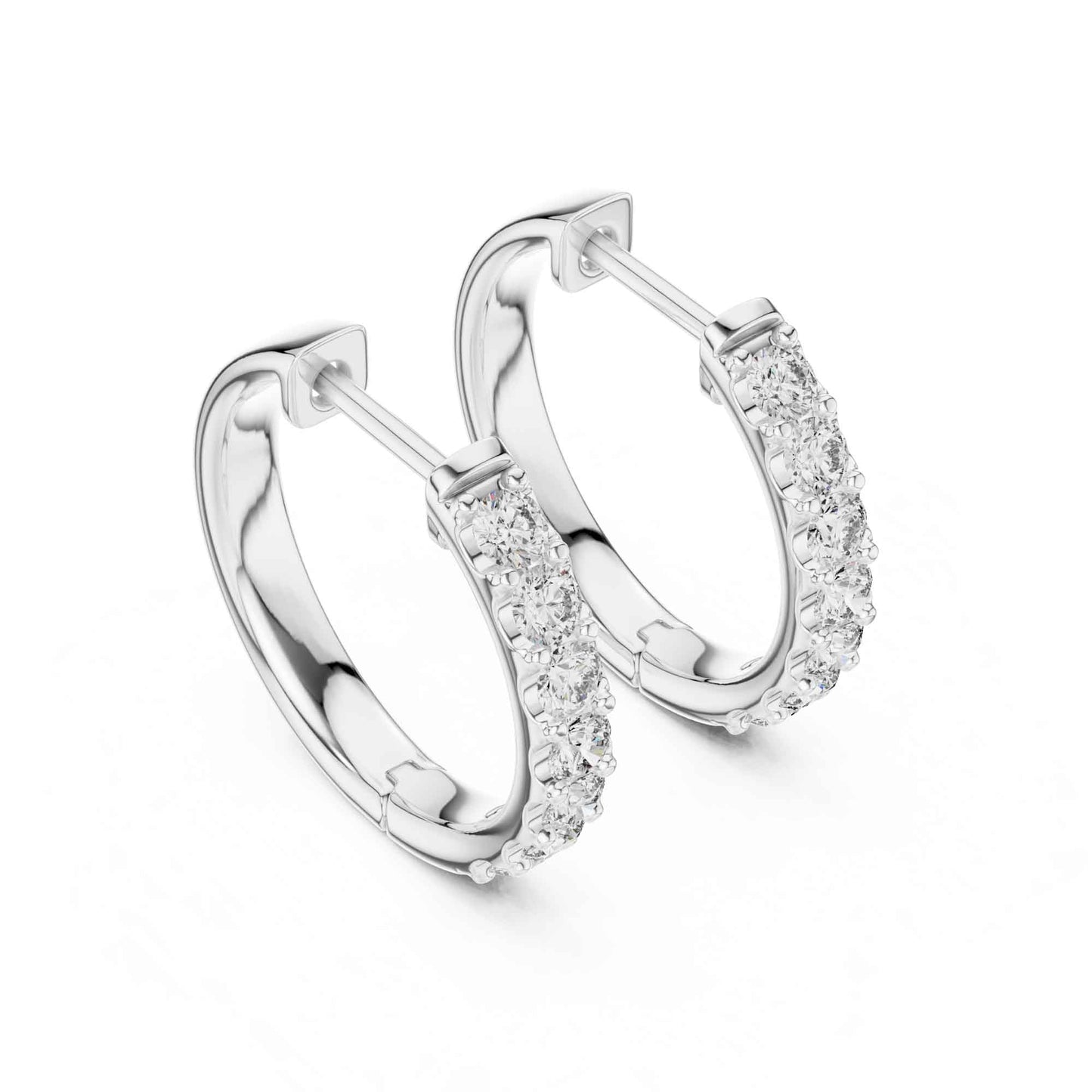 Round Cut Lab Grown Diamond Hoop & Huggie Earrings