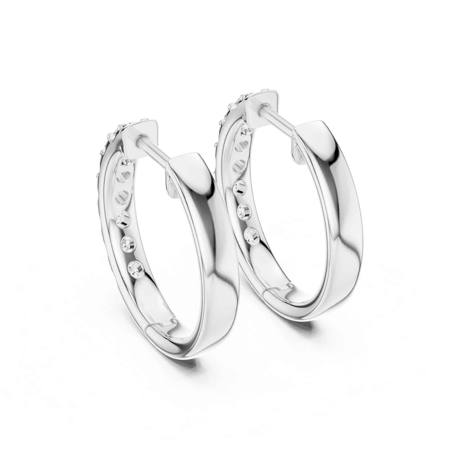 Round Cut Lab Grown Diamond Hoop & Huggie Earrings