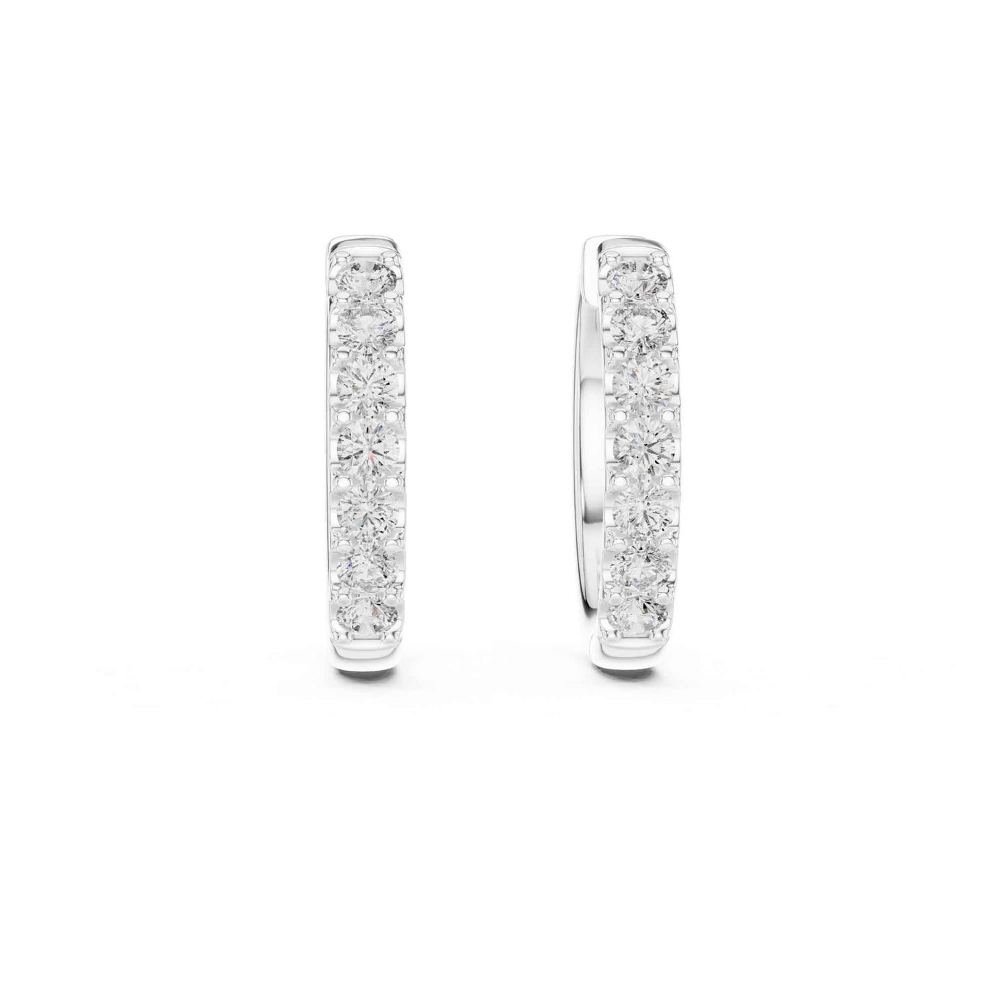 Round Cut Lab Grown Diamond Hoop & Huggie Earrings