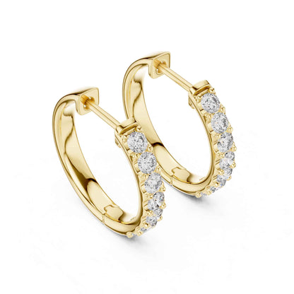 Round Cut Lab Grown Diamond Hoop & Huggie Earrings
