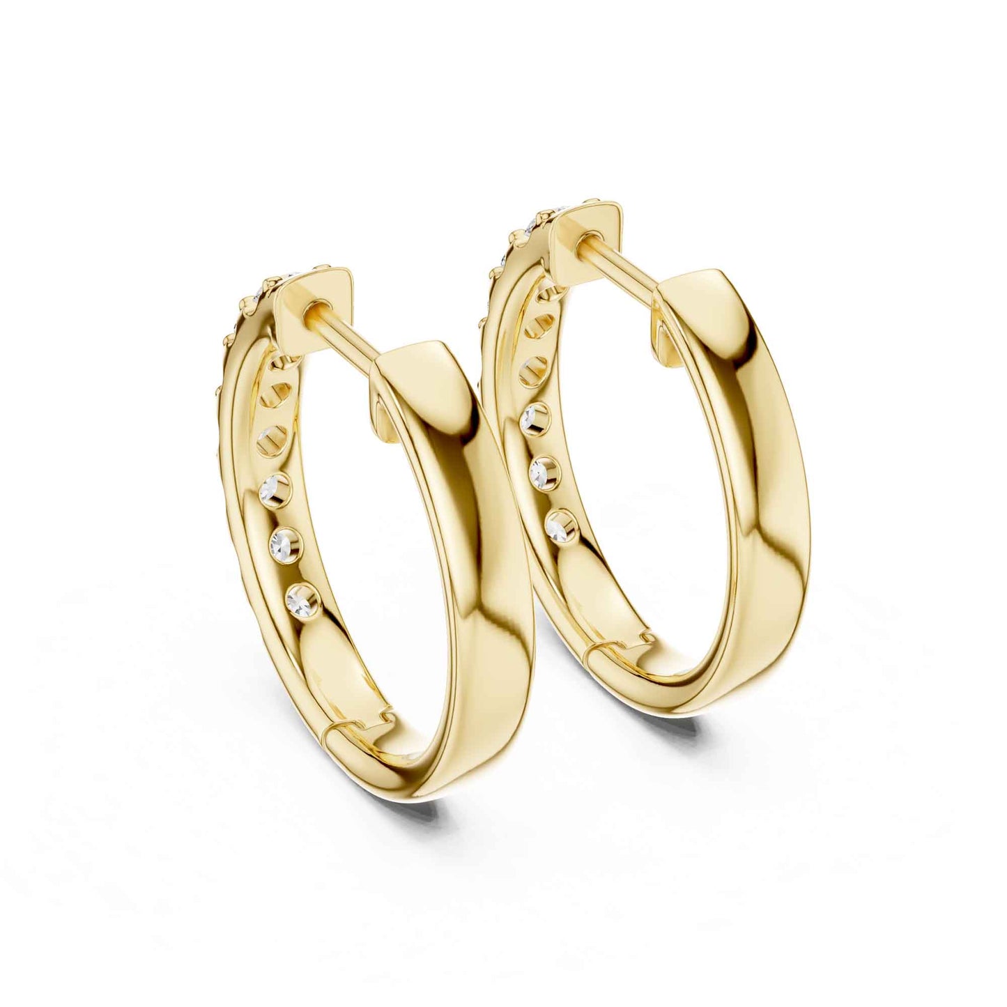 Round Cut Lab Grown Diamond Hoop & Huggie Earrings