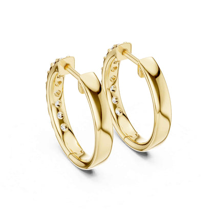Round Cut Lab Grown Diamond Hoop & Huggie Earrings