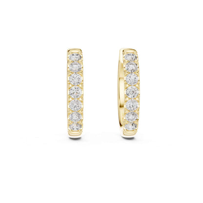 Round Cut Lab Grown Diamond Hoop & Huggie Earrings