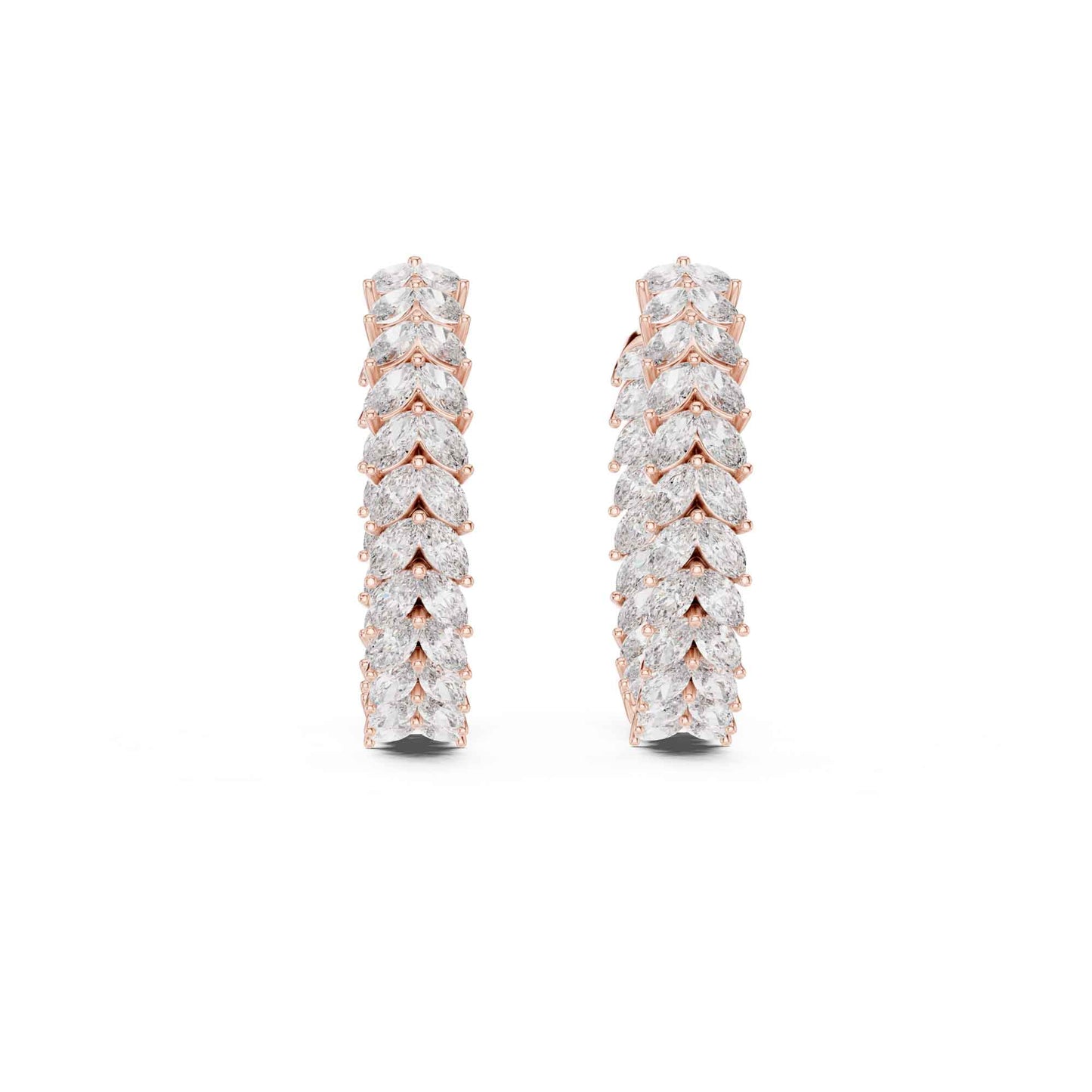Marquise Cluster Lab Grown Diamond Hoop & Huggie Earrings