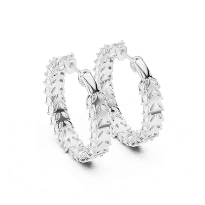 Marquise Cluster Lab Grown Diamond Hoop & Huggie Earrings