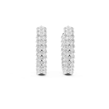 Marquise Cluster Lab Grown Diamond Hoop & Huggie Earrings
