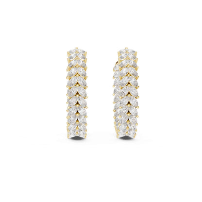 Marquise Cluster Lab Grown Diamond Hoop & Huggie Earrings