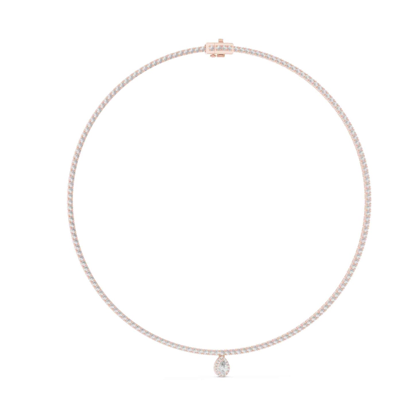 Eternal Glow Lab Grown Diamond Tennis Necklace with Pear Drop