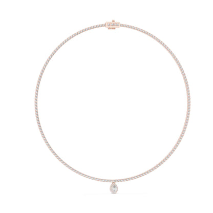 Eternal Glow Lab Grown Diamond Tennis Necklace with Pear Drop