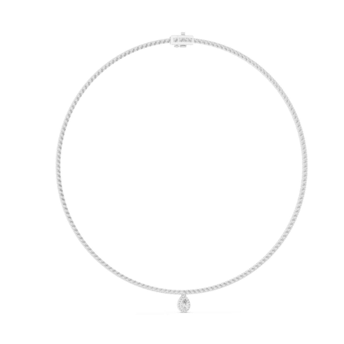 Eternal Glow Lab Grown Diamond Tennis Necklace with Pear Drop