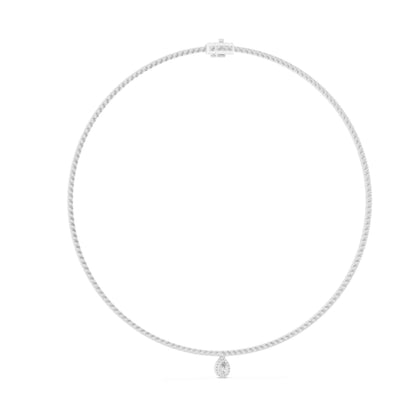 Eternal Glow Lab Grown Diamond Tennis Necklace with Pear Drop