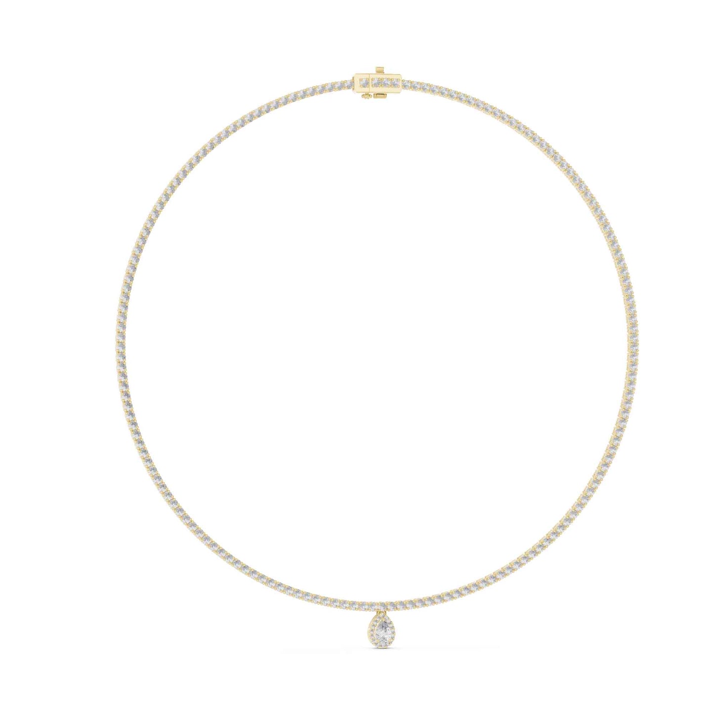 Eternal Glow Lab Grown Diamond Tennis Necklace with Pear Drop