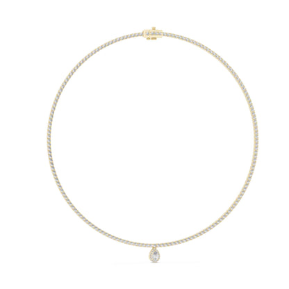 Eternal Glow Lab Grown Diamond Tennis Necklace with Pear Drop