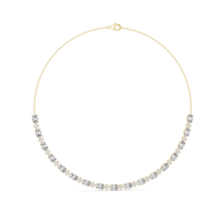 Oval Cut Lab Grown Diamond Floral Link Necklace