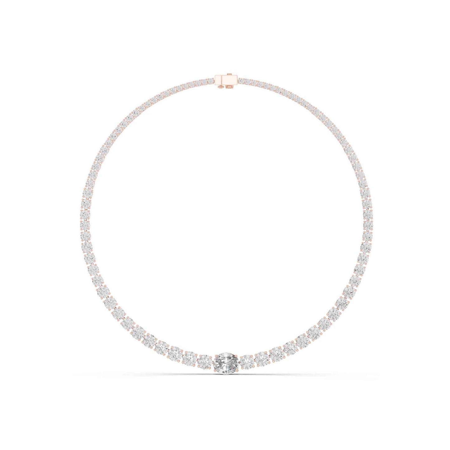 Celestia Oval & Round Lab Grown Diamond Tennis Necklace