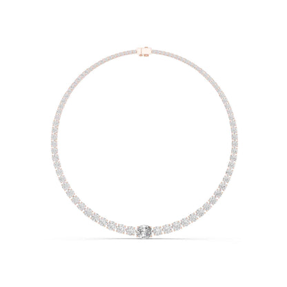 Celestia Oval & Round Lab Grown Diamond Tennis Necklace