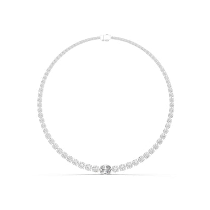 Celestia Oval & Round Lab Grown Diamond Tennis Necklace