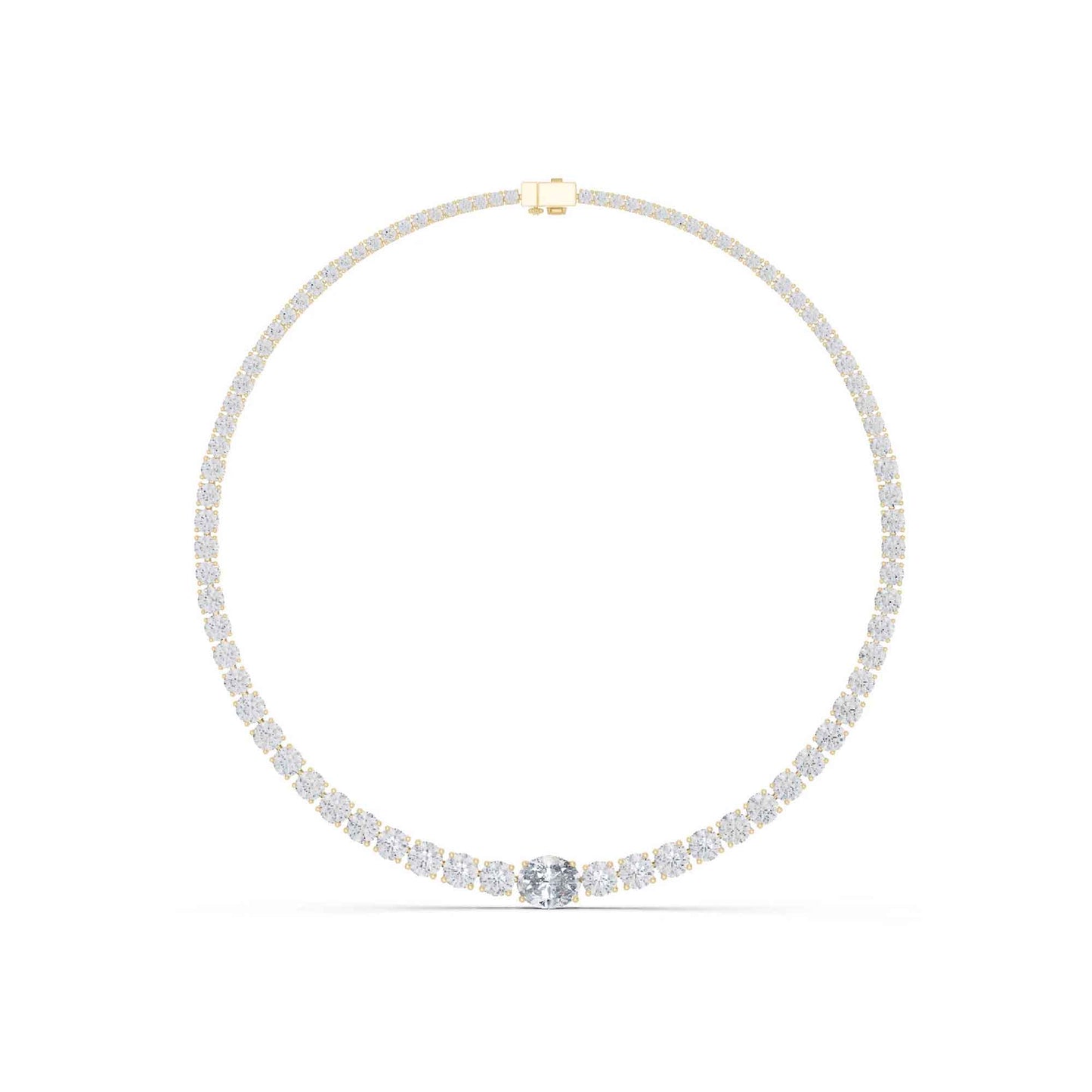 Celestia Oval & Round Lab Grown Diamond Tennis Necklace