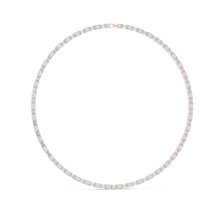 Emerald & Round Cut Lab Grown Diamond Statement Tennis Necklace