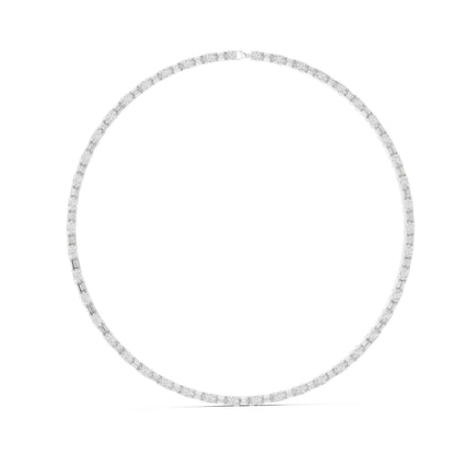 Emerald & Round Cut Lab Grown Diamond Statement Tennis Necklace