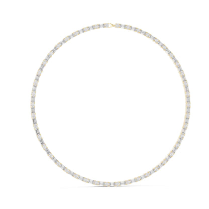 Emerald & Round Cut Lab Grown Diamond Statement Tennis Necklace