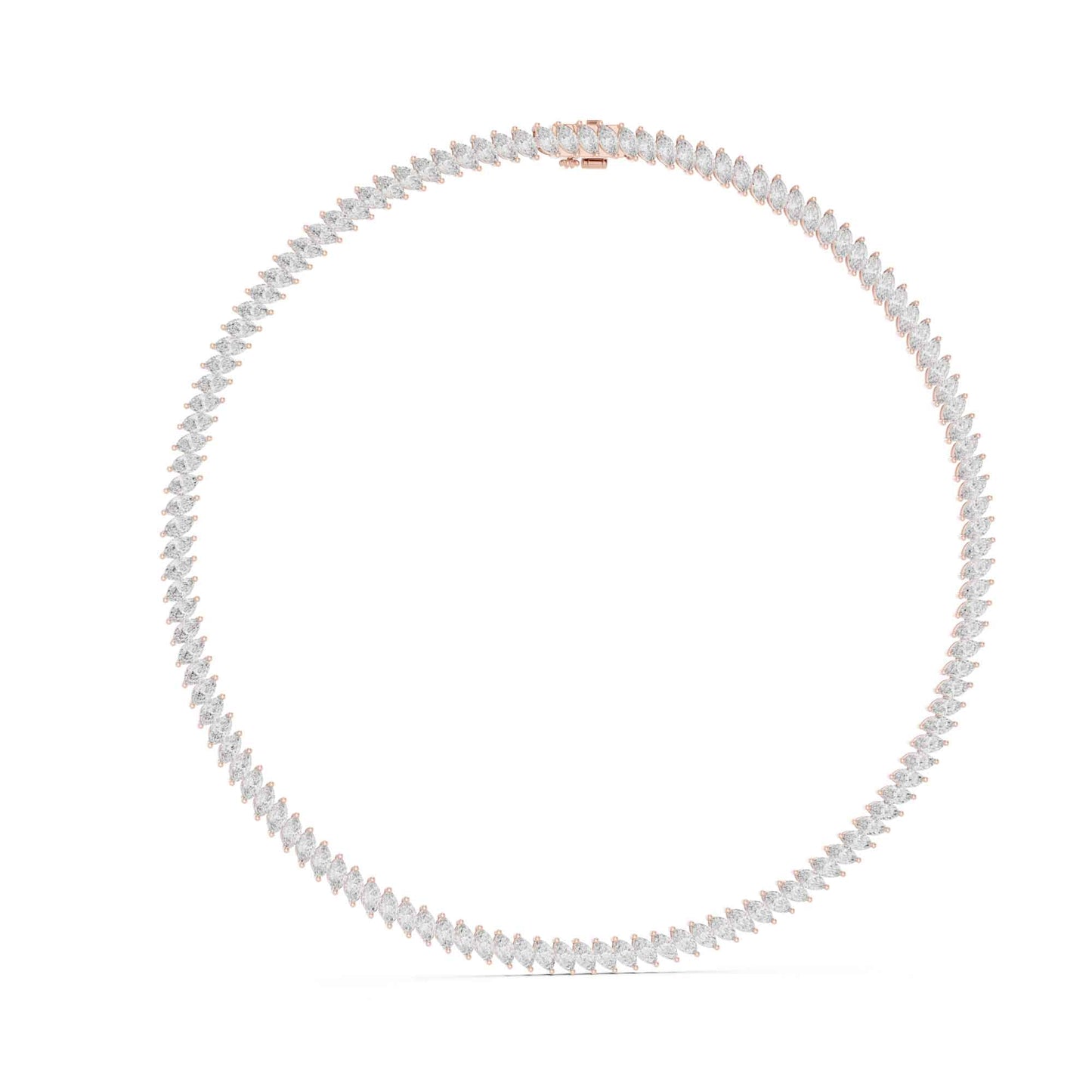 Marquise Cut Lab Grown Diamond Tennis Necklace