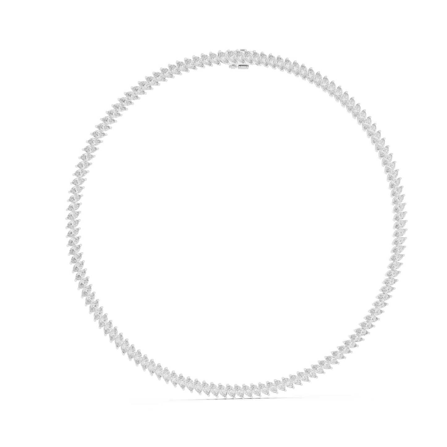 Marquise Cut Lab Grown Diamond Tennis Necklace