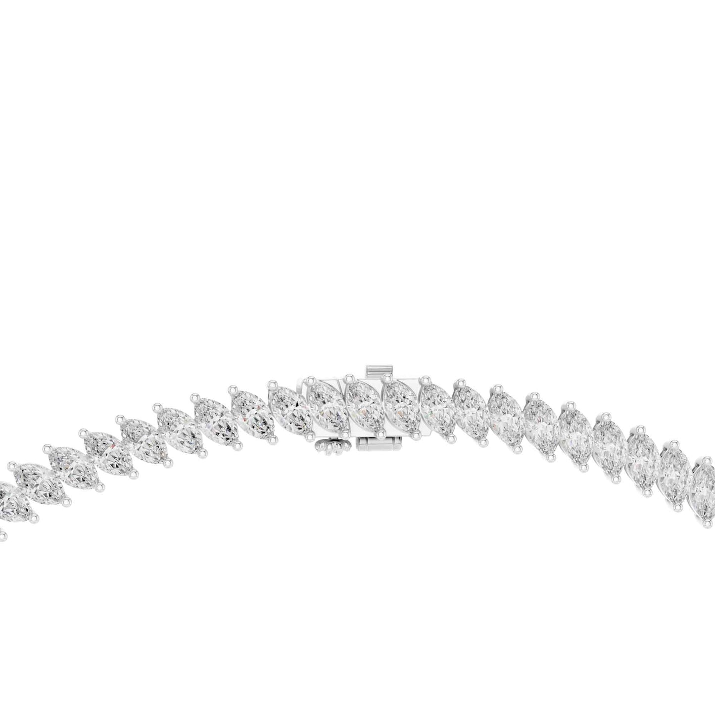Marquise Cut Lab Grown Diamond Tennis Necklace