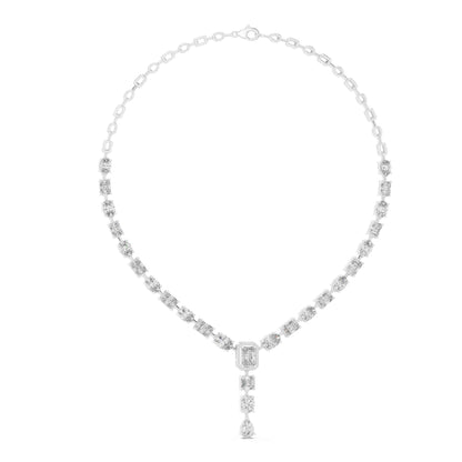 Royal Emerald & Pear Cut Lab Grown Diamond Drop Necklace