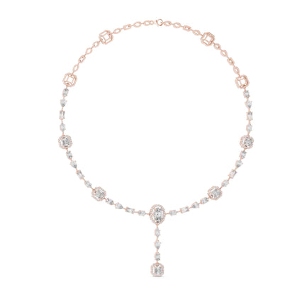 Modern Geometric Lab Grown Diamond Link Necklace