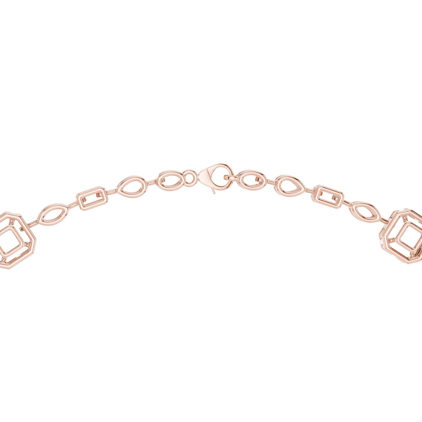 Modern Geometric Lab Grown Diamond Link Necklace
