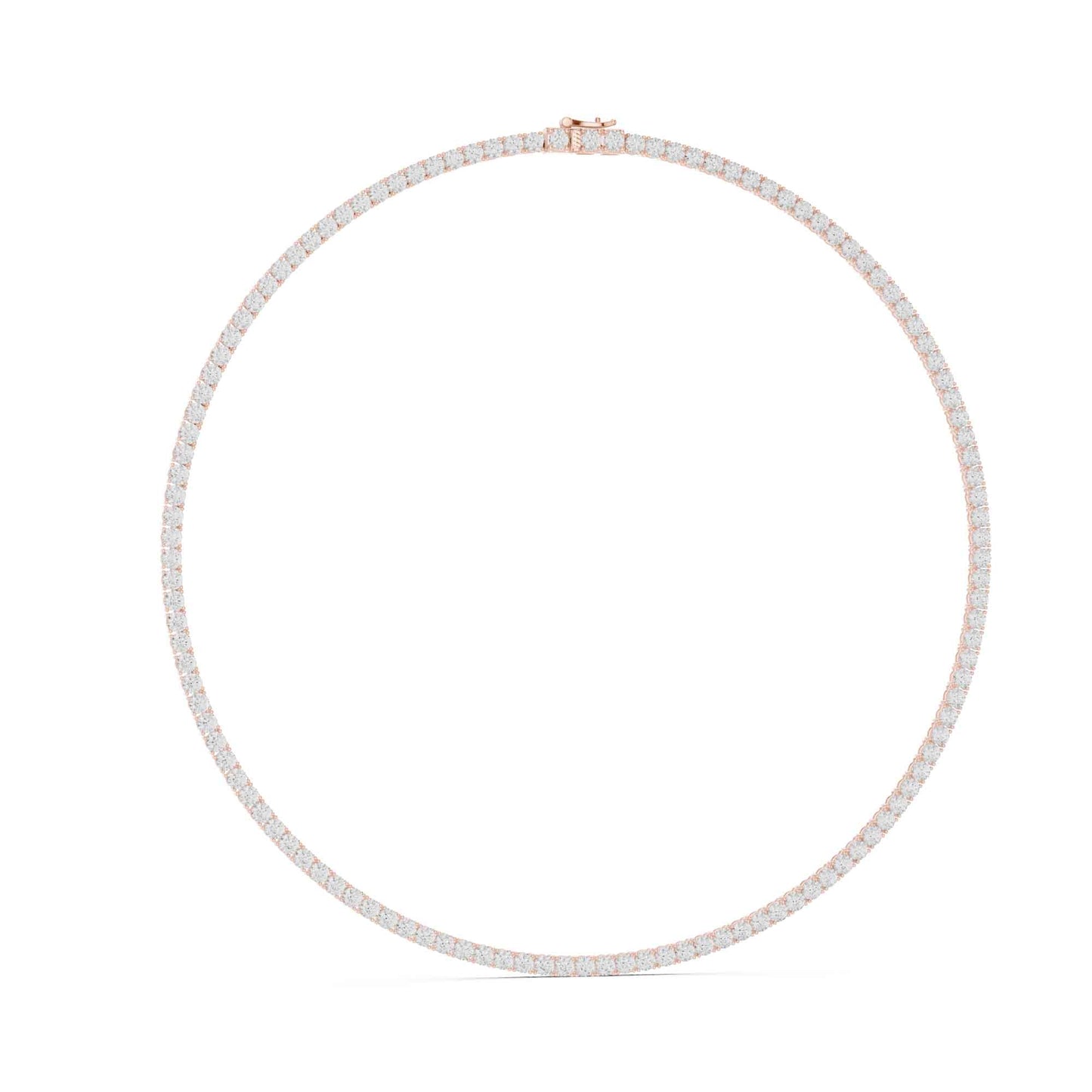 Classic Round Cut Lab Grown Diamond Tennis Necklace