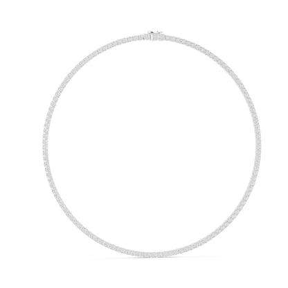 Classic Round Cut Lab Grown Diamond Tennis Necklace