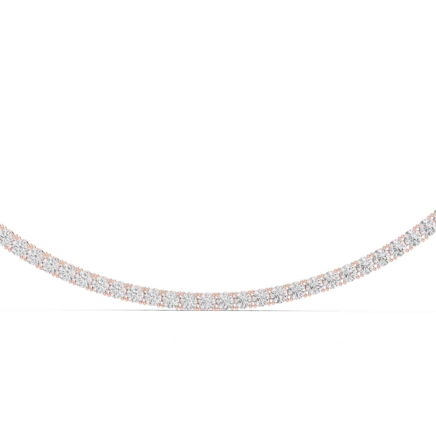 Classic Round Cut Lab Grown Diamond Tennis Necklace