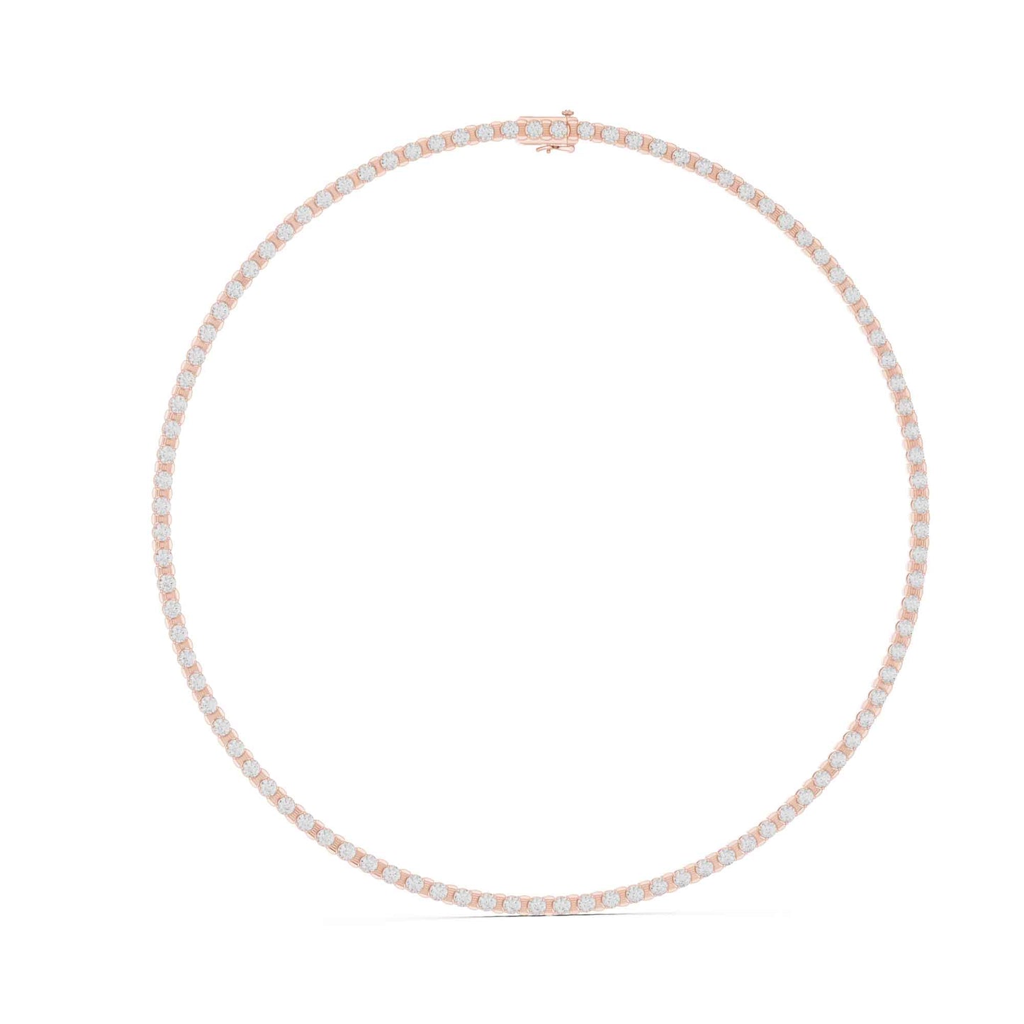 Classic Round Cut Lab Grown Diamond Tennis Necklace
