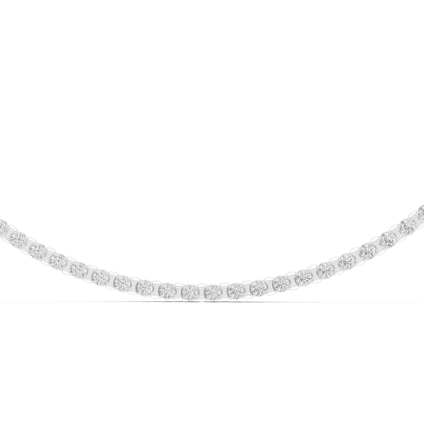 Classic Round Cut Lab Grown Diamond Tennis Necklace