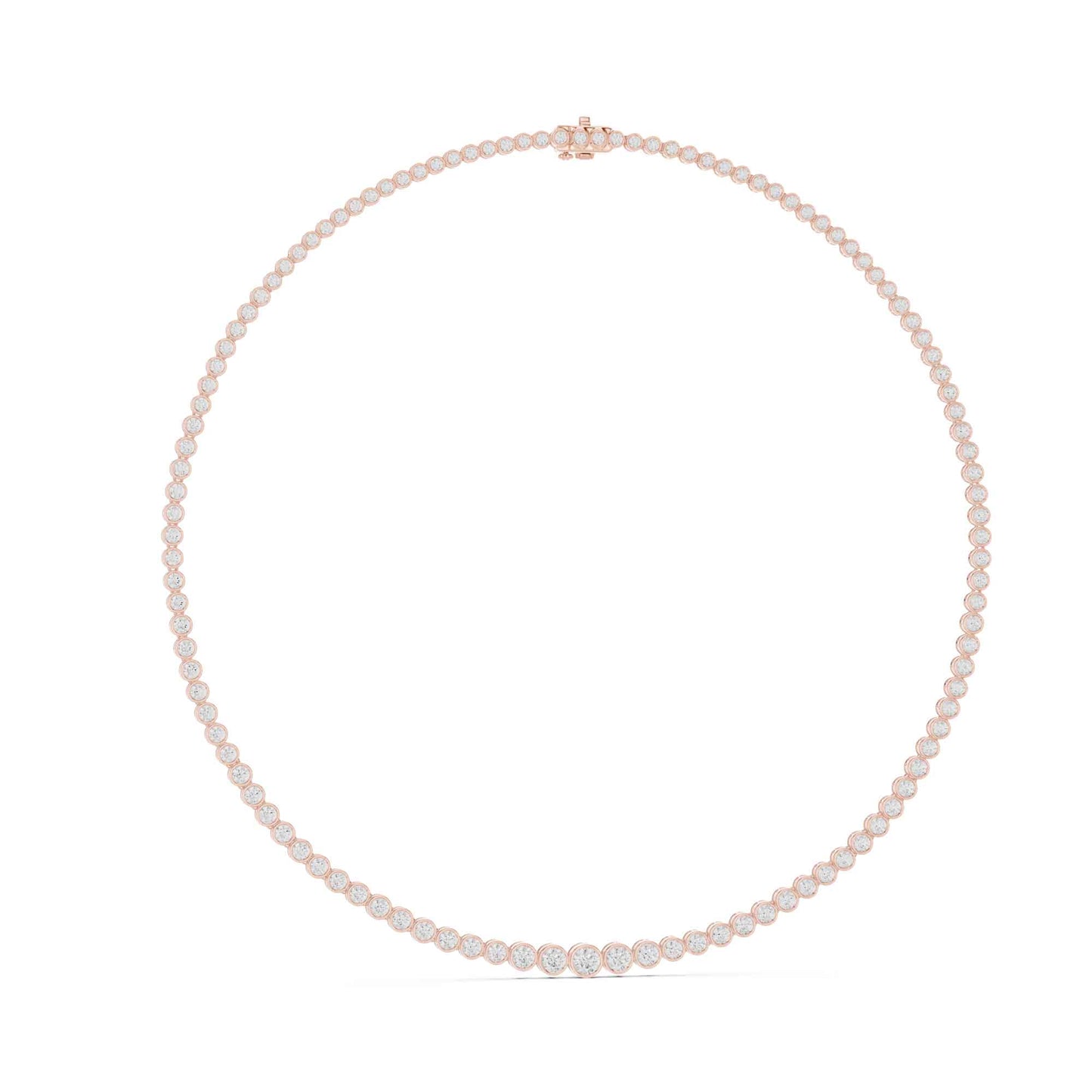 Round Cut Graduated Lab Grown Diamond Necklace